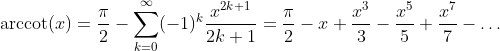 Arcus Cotangent Function