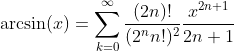 arcsine Function Taylor Series
