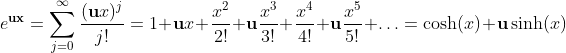 Exponetial Function with Hyperbolic Unit