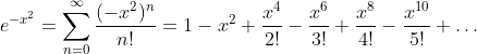 Gauss Function Taylor Series