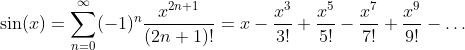 Sine Function Taylor Series