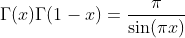 gamma function sine function