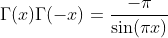 gamma function sine function