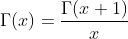 Gamma function propertie
