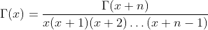 gamma function propertie