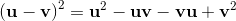 Difference of two vectors squared